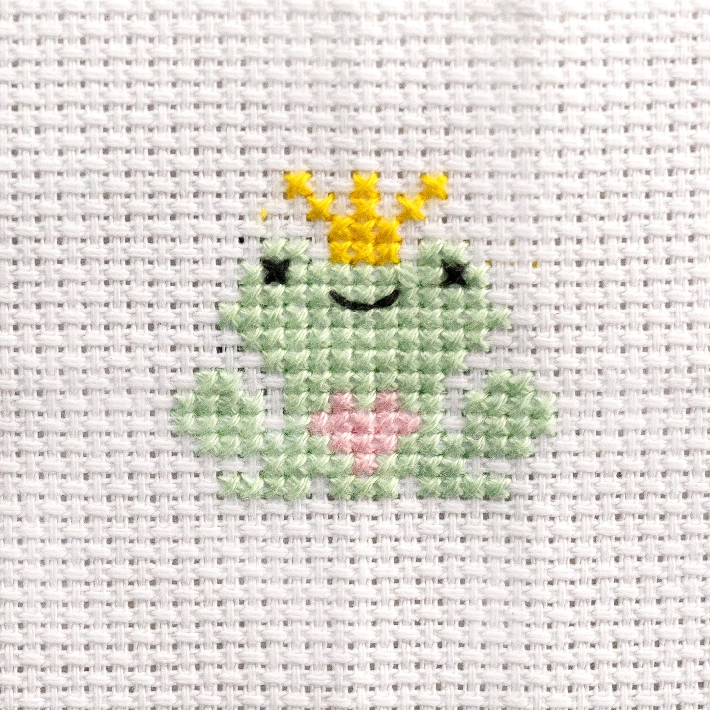 Kawaii Frog Prince Mini Cross Stitch Kit - homesewn