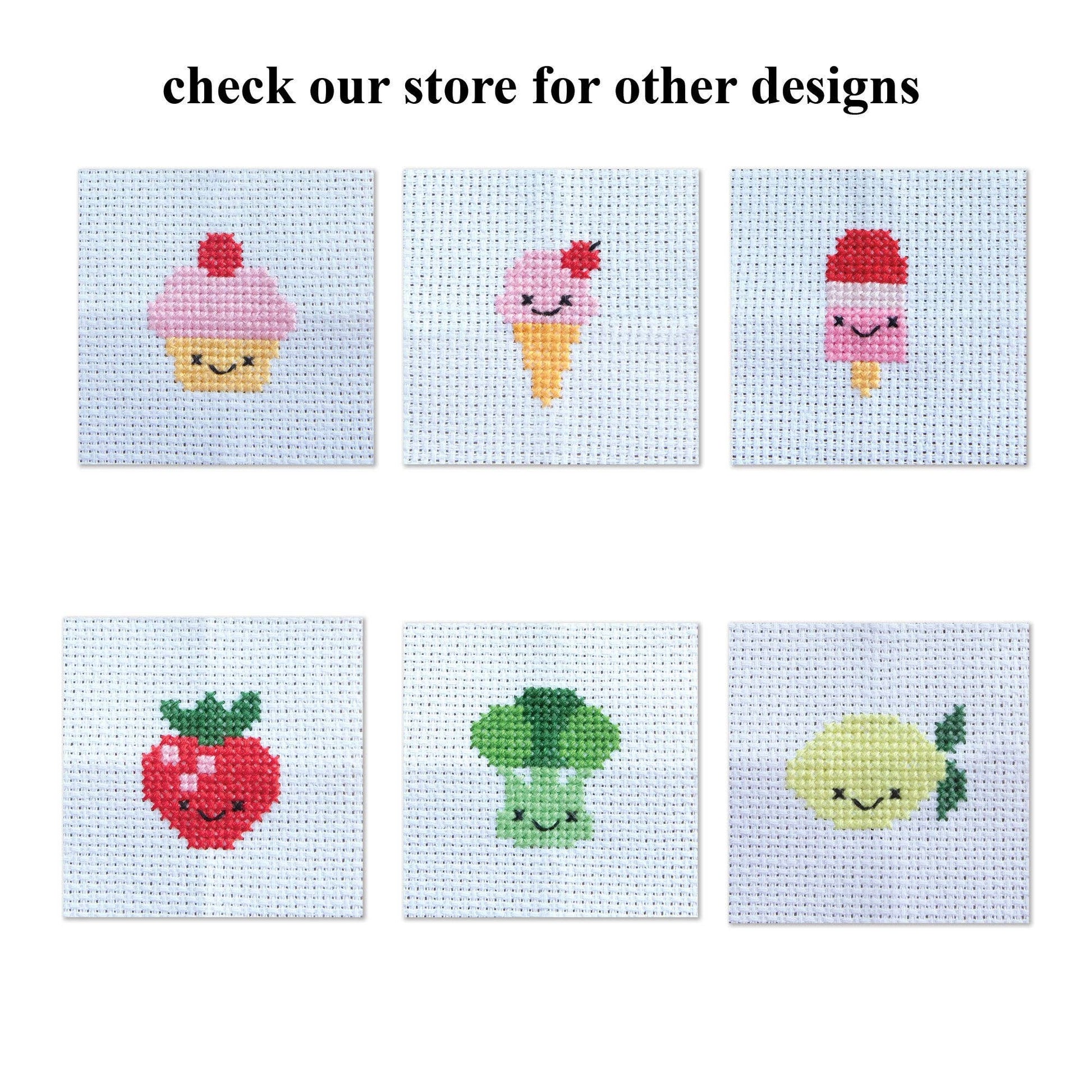 Kawaii Ice Cream Mini Cross Stitch Kit In A Matchbox - homesewn