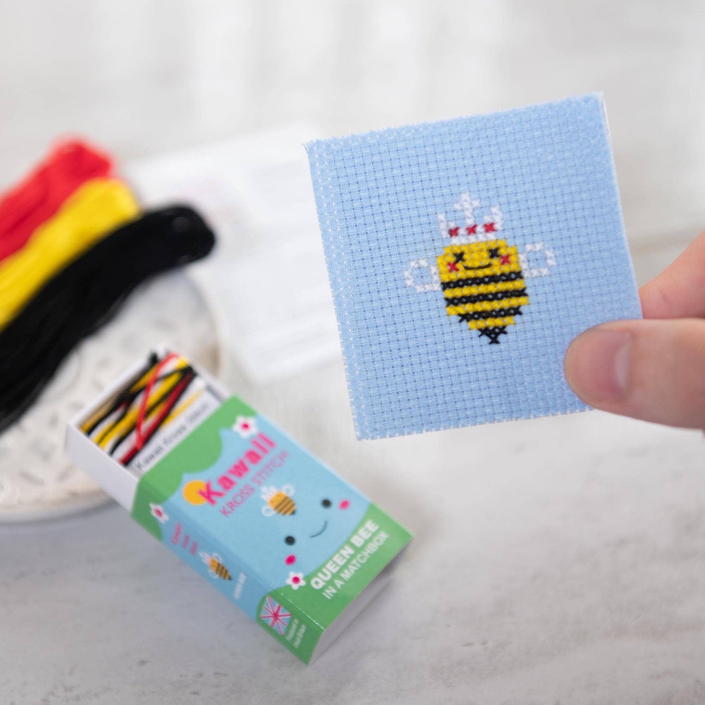 Kawaii Queen Bee Mini Cross Stitch Kit - homesewn