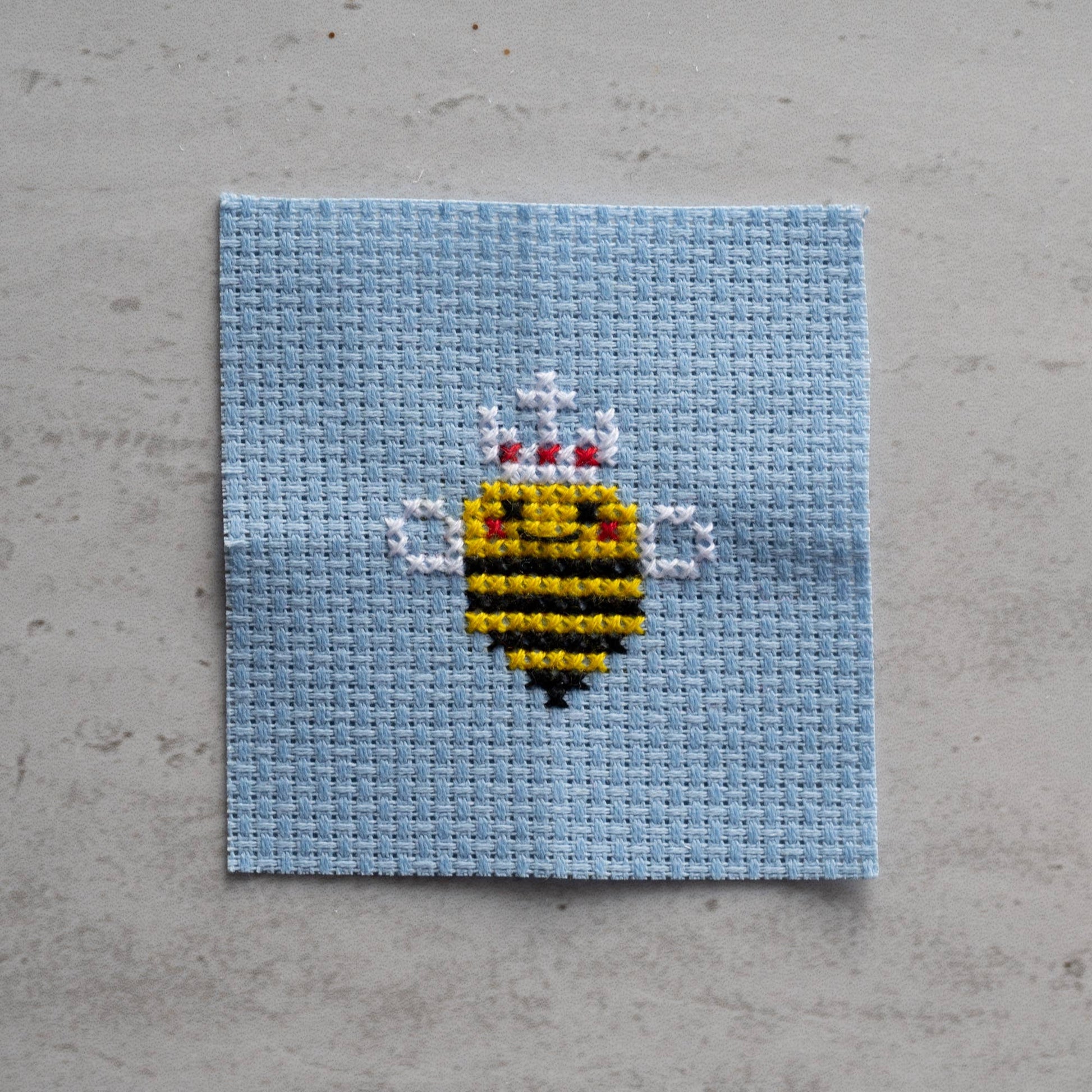 Kawaii Queen Bee Mini Cross Stitch Kit - homesewn