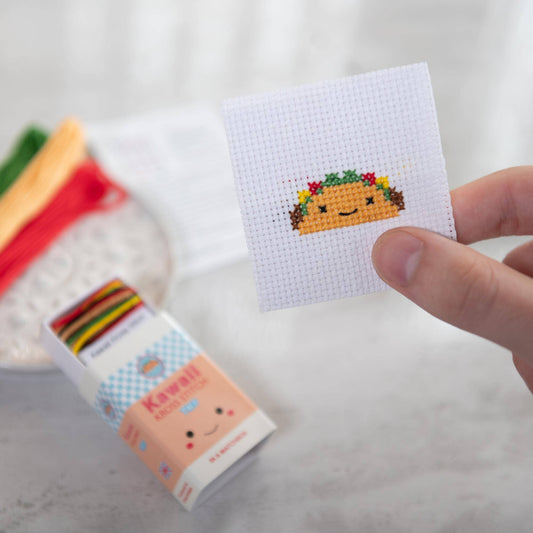 Kawaii Taco Mini Cross Stitch Kit - homesewn