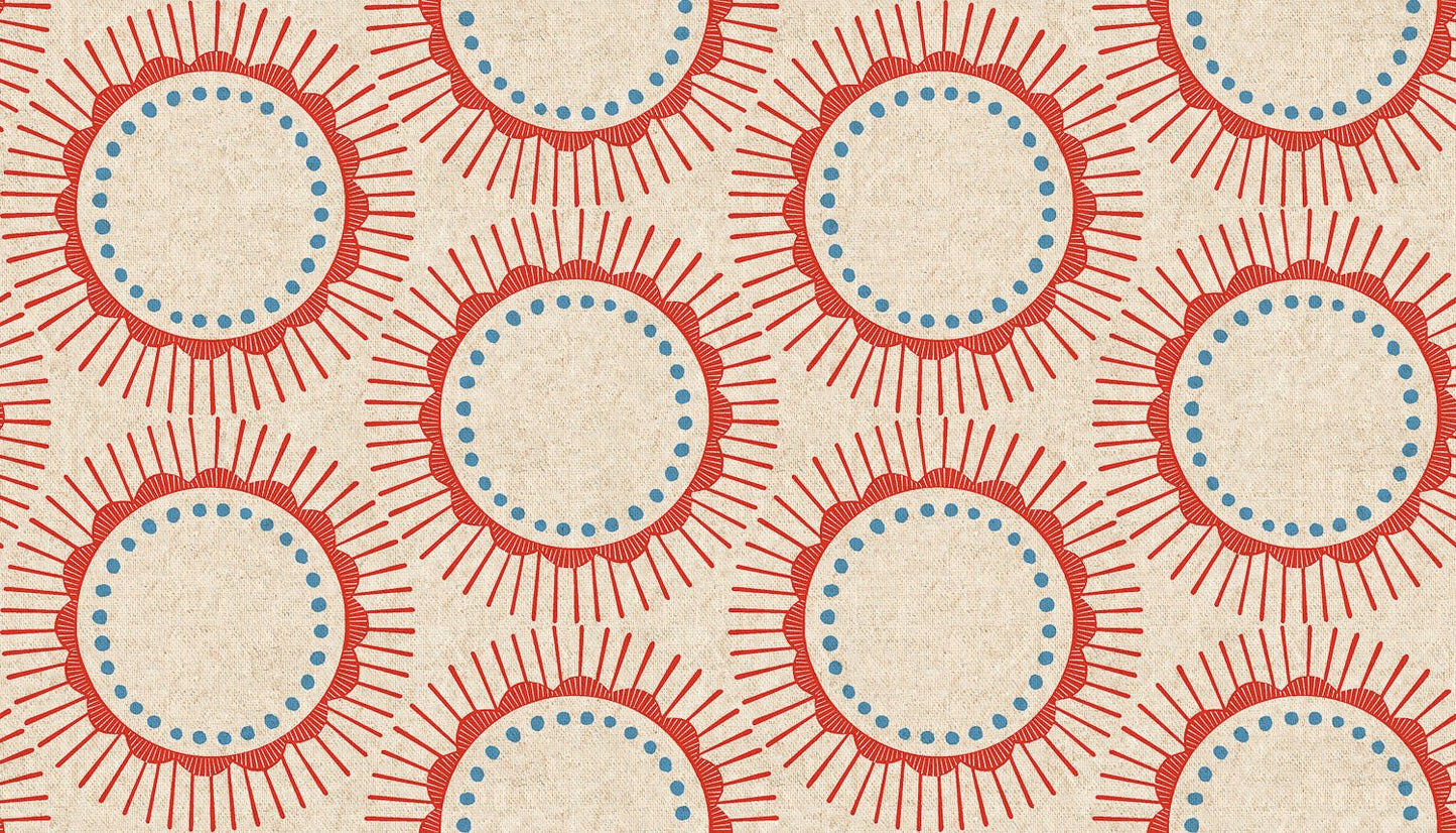 Kibori - Tara - Red - Cotton Canvas Fabric - homesewn