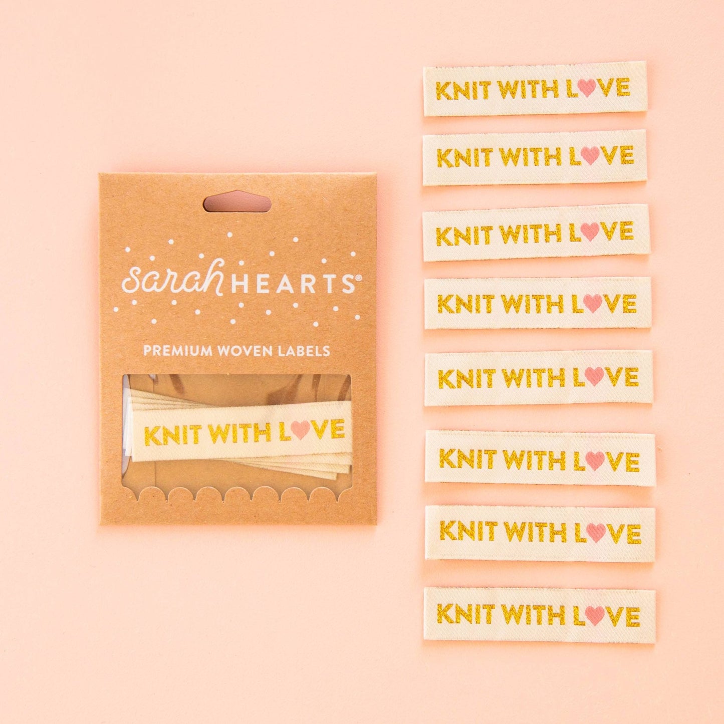 Knit with Love Woven Labels - Knitting Sewing Clothing Label - homesewn