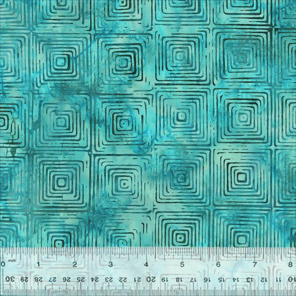 Labyrinth Batik - Teal - Lagoon - homesewn