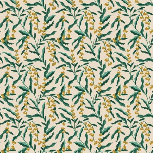 Lily - Cream Metallic Fabric - Vintage Garden - homesewn