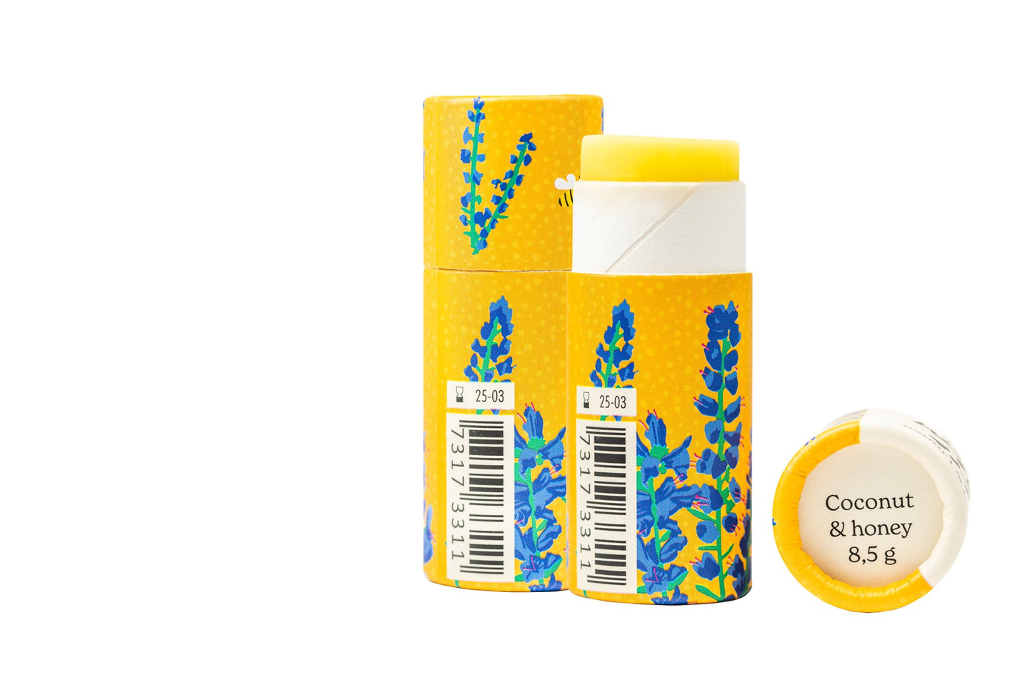 Lip balm - Coconut and honey - in paper package - homesewn