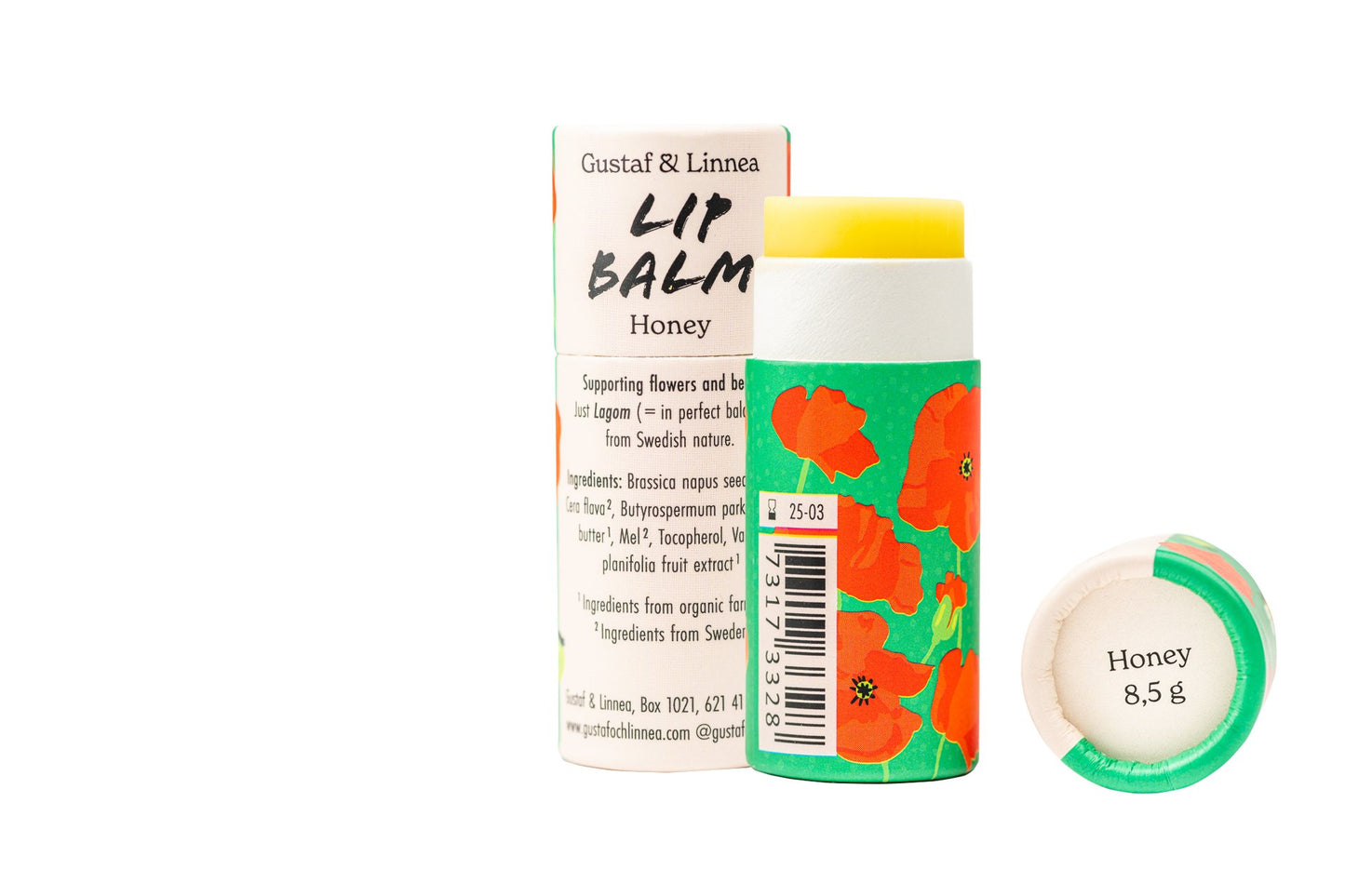 Lip balm - Honey - in paper package - homesewn