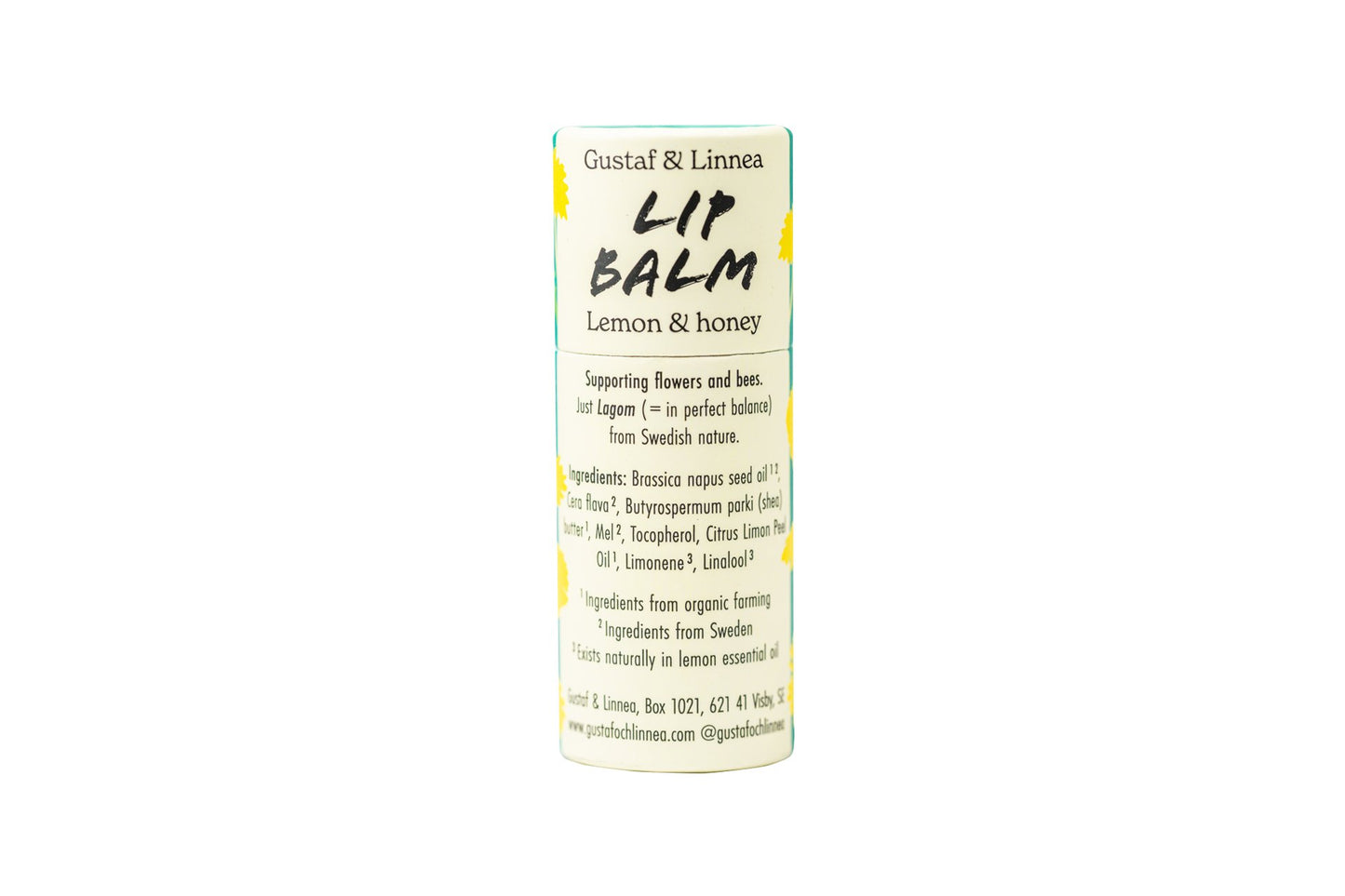 Lip balm - Lemon and honey - in paper package - homesewn