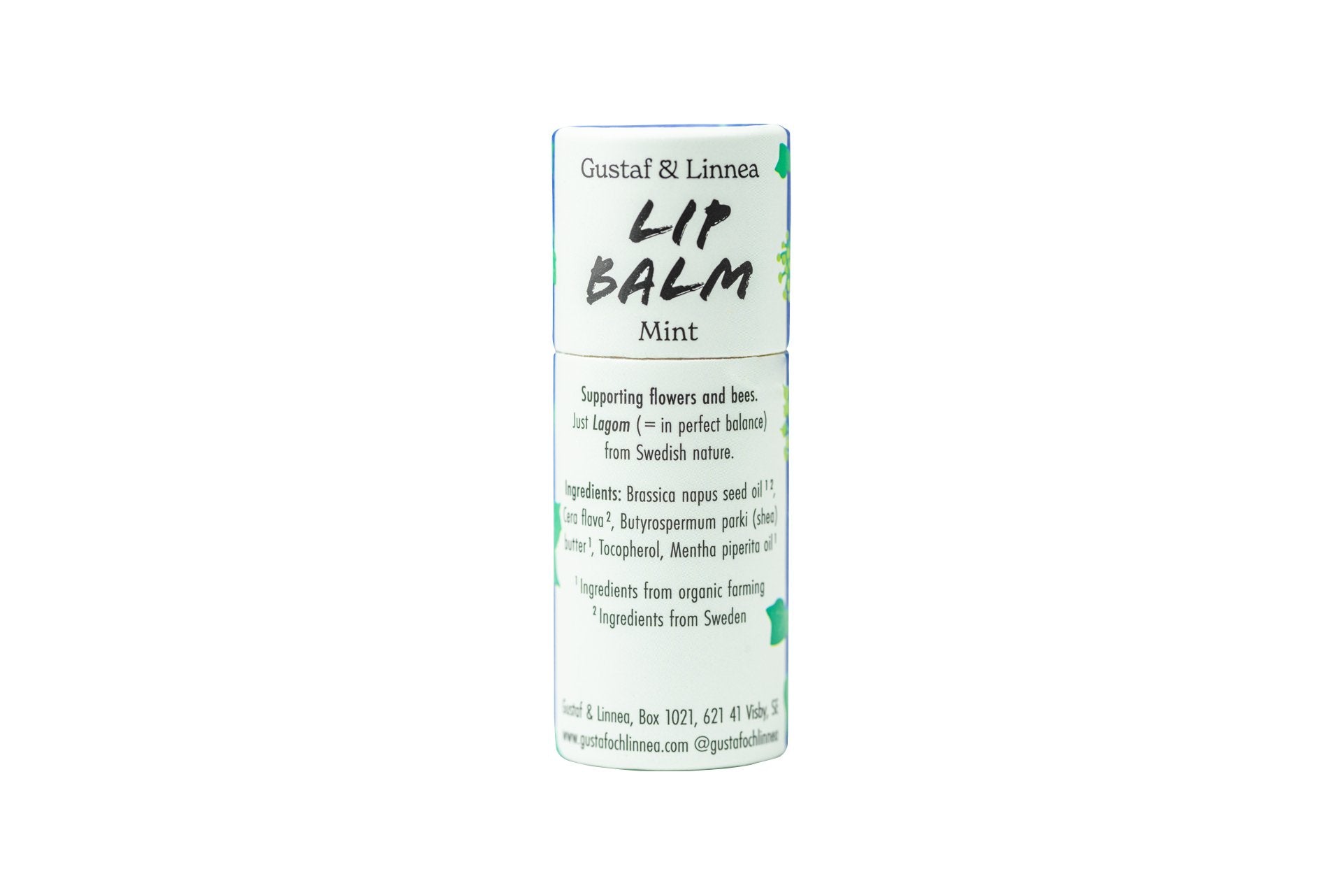 Lip balm - Mint - in paper package - homesewn