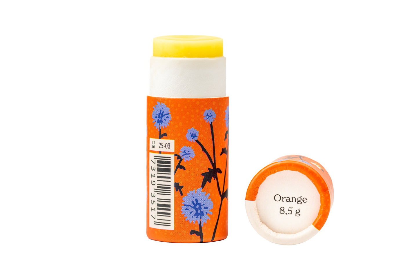 Lip balm - Orange - in paper packaging - homesewn