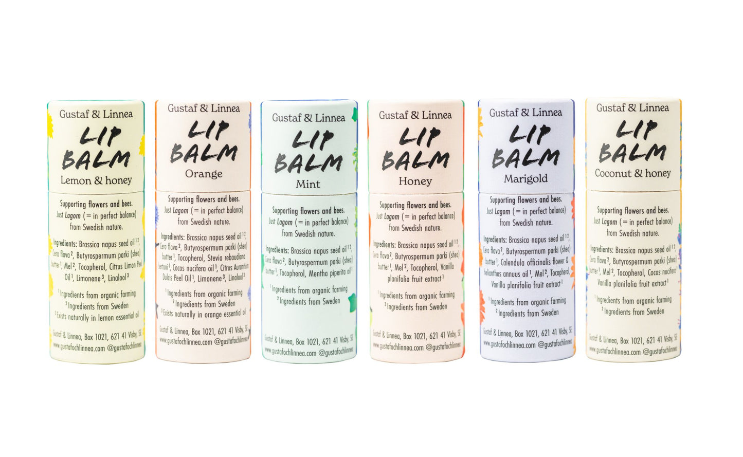 Lip balm - Orange - in paper packaging - homesewn