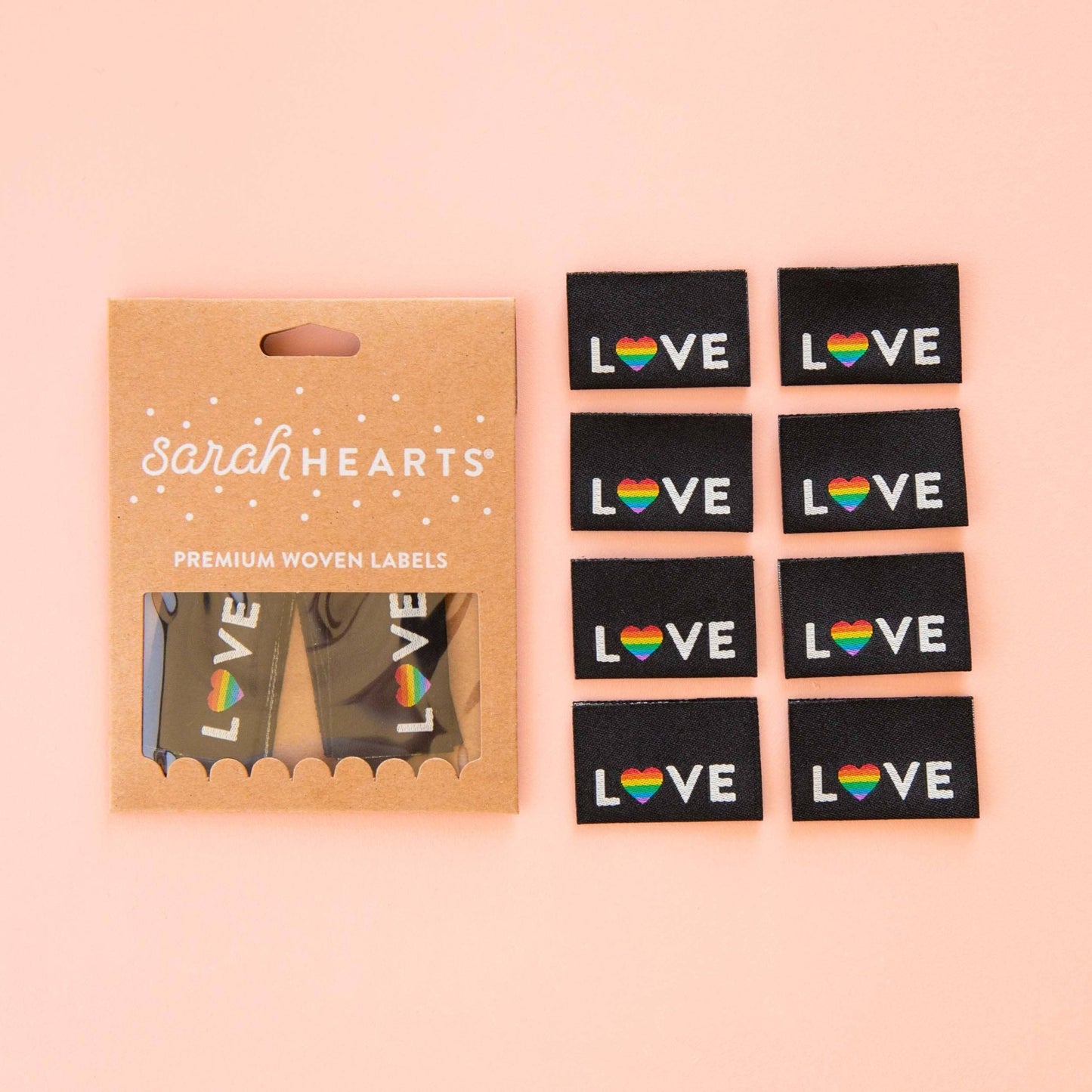 Love Pride Heart Woven Sewing Labels - Pride Gift - homesewn