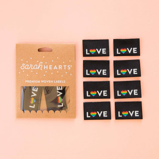 Love Pride Heart Woven Sewing Labels - Pride Gift - homesewn