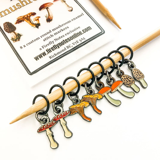 Makers mushrooms Stitch Markers - homesewn