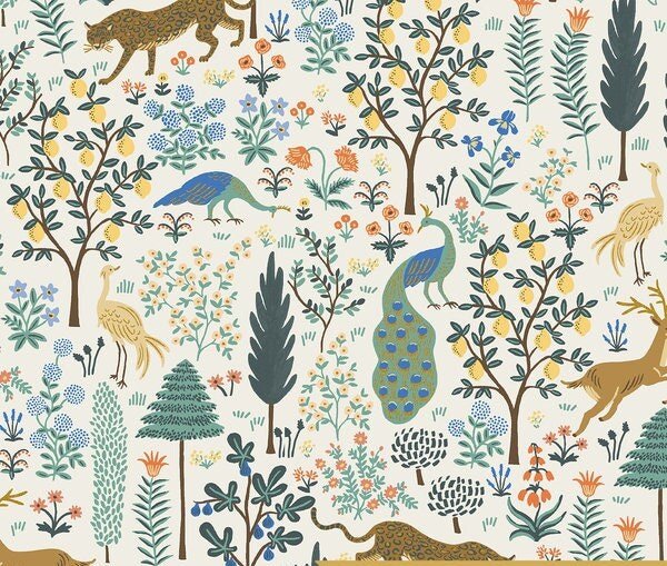 Menagerie - Cream Metallic - Rifle Paper Co. Camont - homesewn