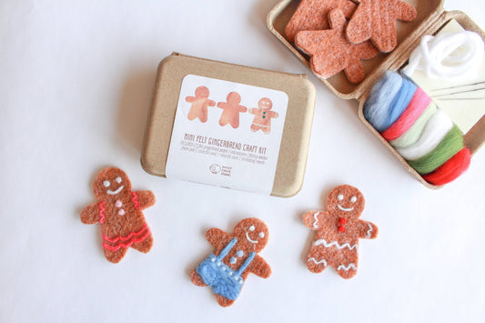 Mini Gingerbread Cookie Felting Craft Kit - homesewn