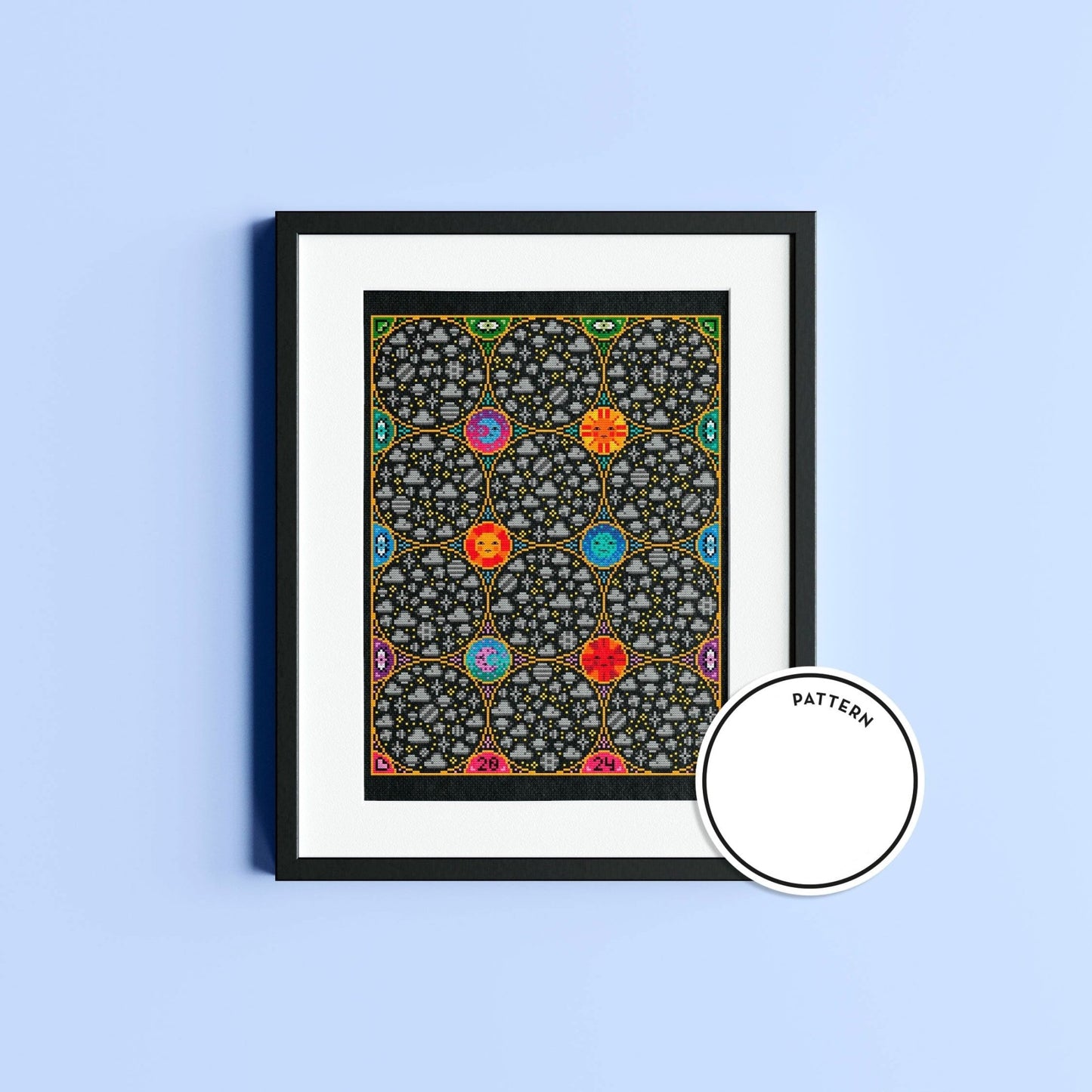 Modern Celestial Temperature Tracker Pattern - Cross Stitch Printed Pattern - homesewn