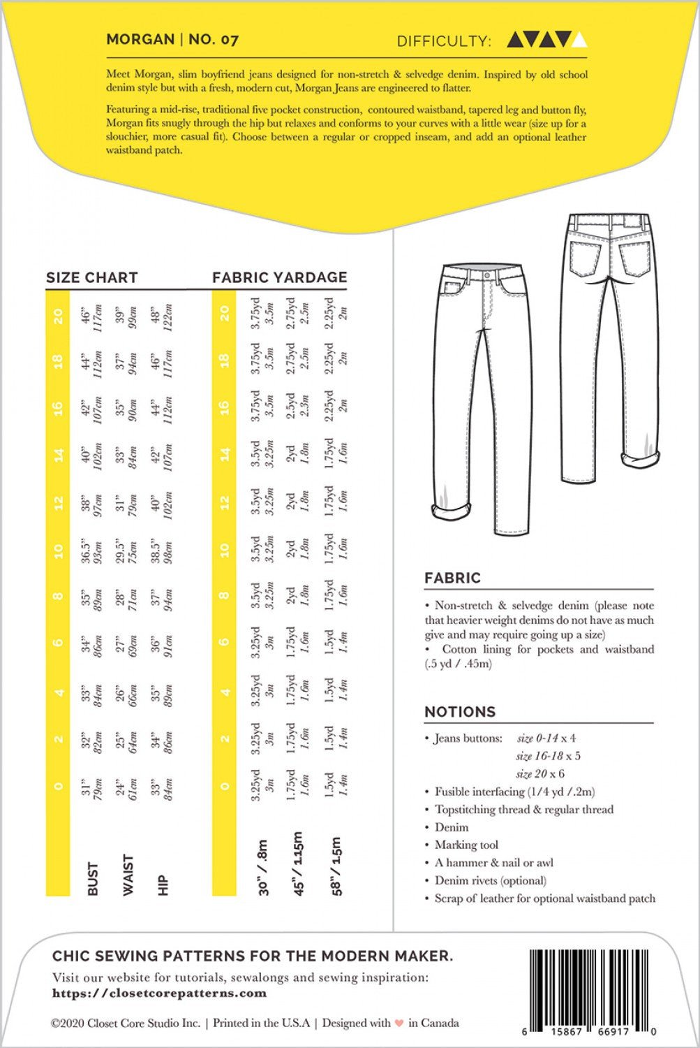 Morgan Boyfriend Jean Pattern Sizes 0 - 20 - homesewn