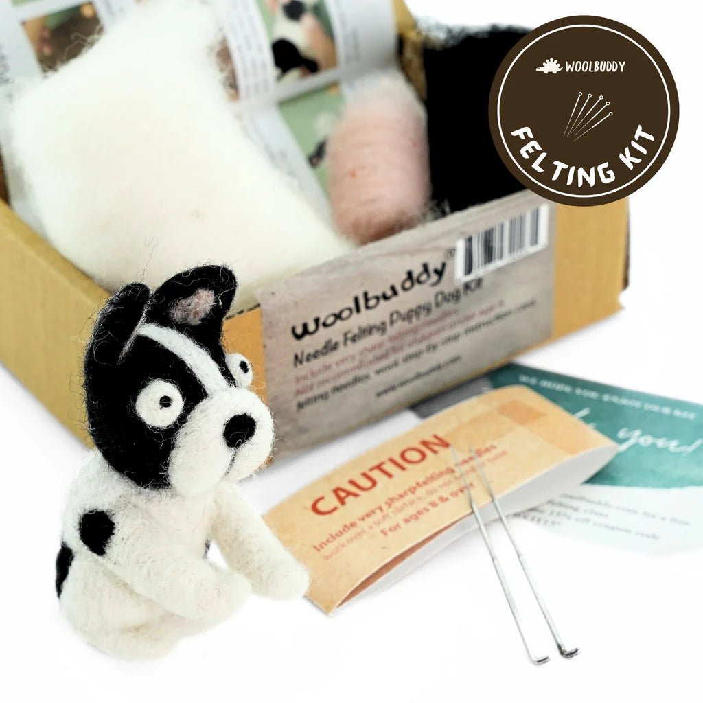 Needle Felting Boston Terrier Puppy Kit - homesewn