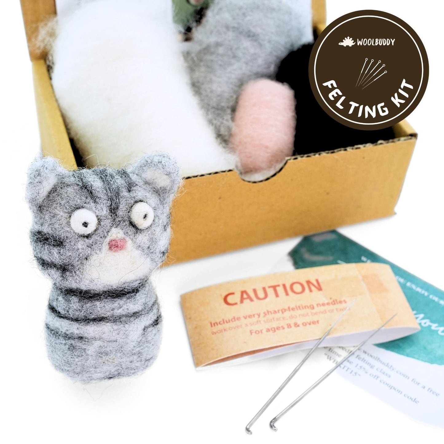 Needle Felting Cat Kit - homesewn