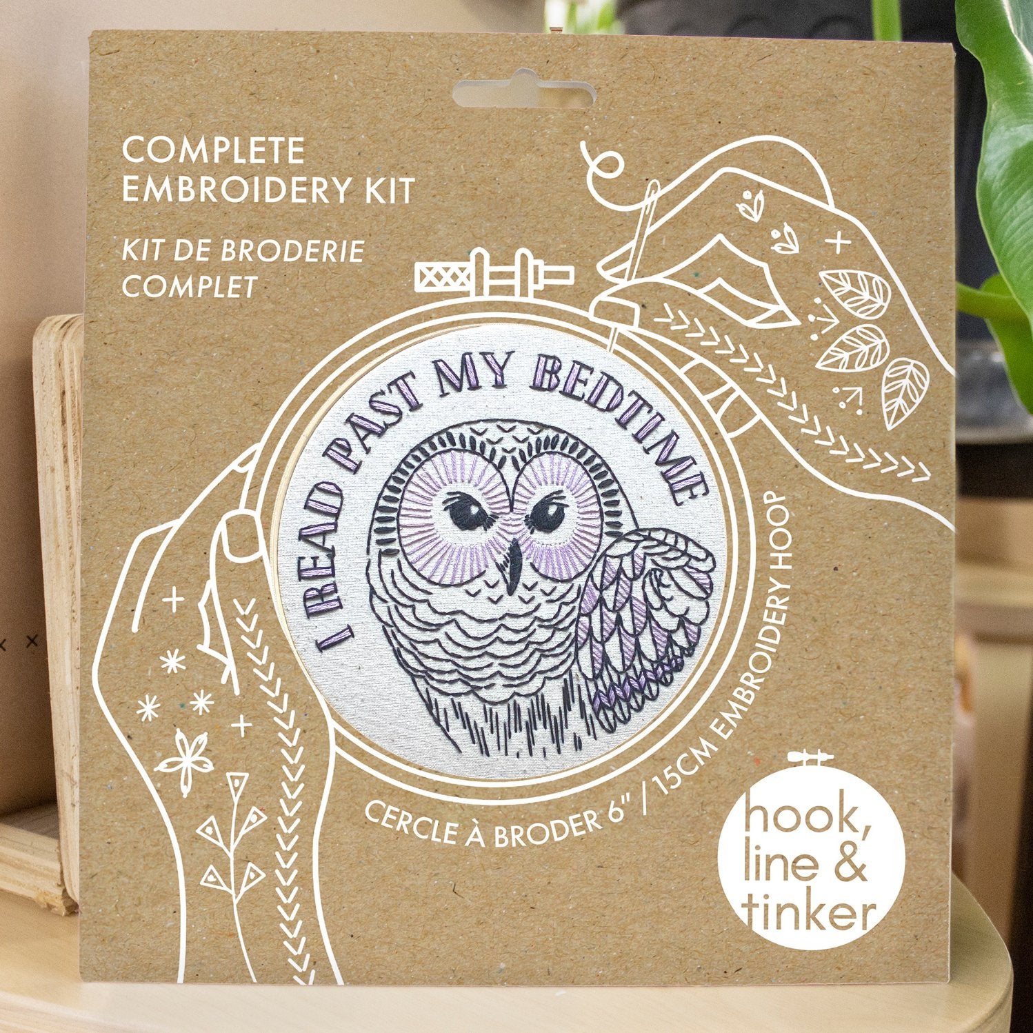 NEW! I read past my bedtime Complete Embroidery Kit - homesewn