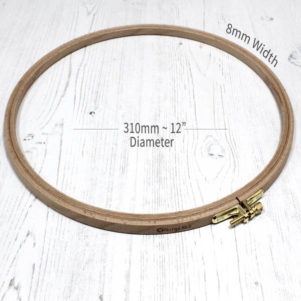 Nurge 8mm (0.31") Beech Screwed Embroidery Hoop - homesewn