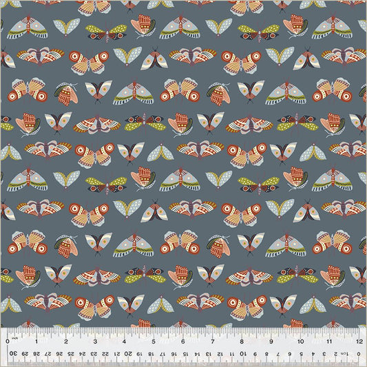 ORGANIC Moonlit Moths - Slate - Under the Canopy - homesewn