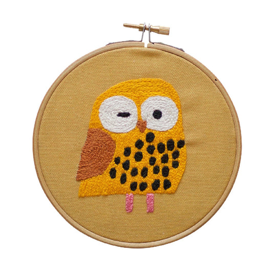 Owl Embroidery Hoop Kit - homesewn