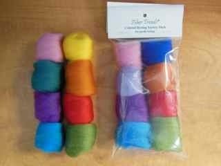 Packaged Wool Roving - Colorful Variety Pack - homesewn