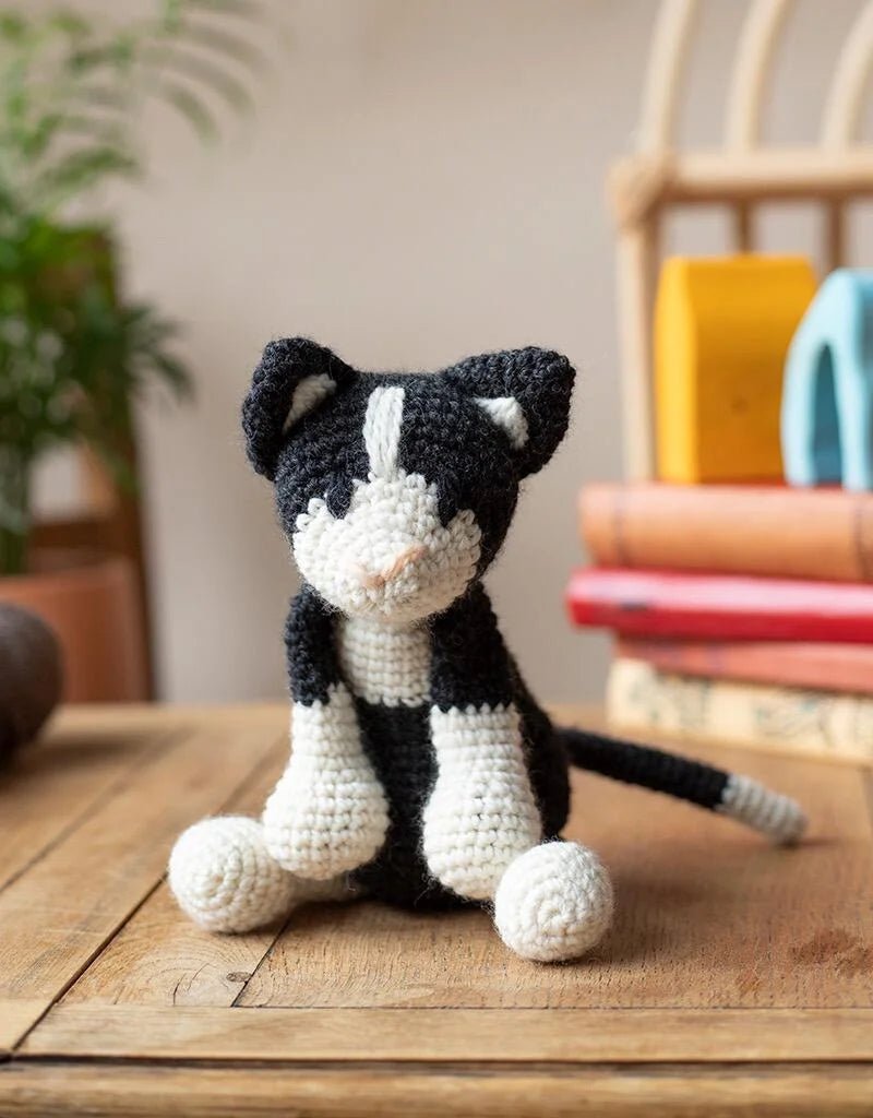 Paddy the Black and White Cat Crochet Kit - homesewn