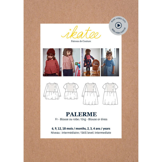 Palerme - blouse or dress - Baby 6M/4Y - Paper Sewing Pattern - Ikatee Patterns - homesewn