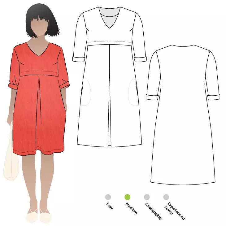 Patricia Rose Woven Dress - Paper Sewing Pattern - Style Arc - homesewn