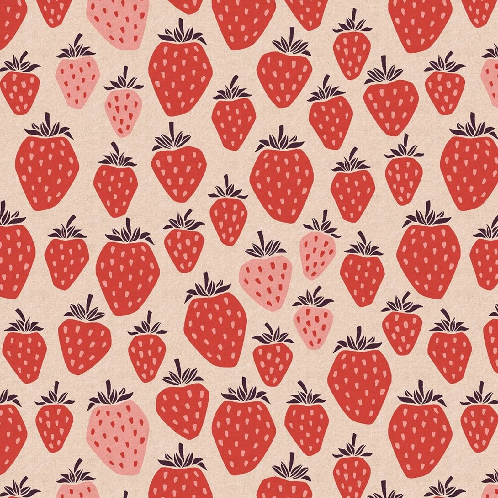 Queen of Berries CANVAS - True Red Unbleached - Under the Apple Tree - homesewn