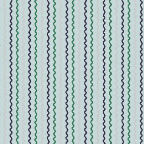 Rifle Paper Co. Basics - Ribbon Stripe - Mint Metallic Fabric - homesewn