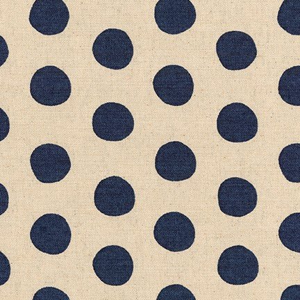 SEVENBERRY CANVAS - NATURAL DOTS - NAVY - homesewn