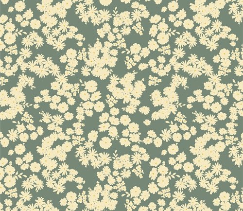 Smoky Blossoms Fir - Quilting Cotton - A Year in Petals - homesewn