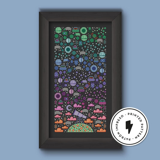 Space Sky - Cross Stitch Printed Pattern - homesewn