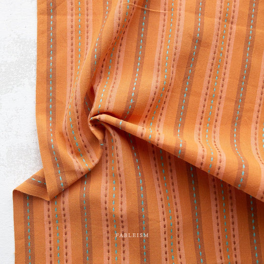 Stitch Stripe - Rust - Fableism 135gsm - homesewn