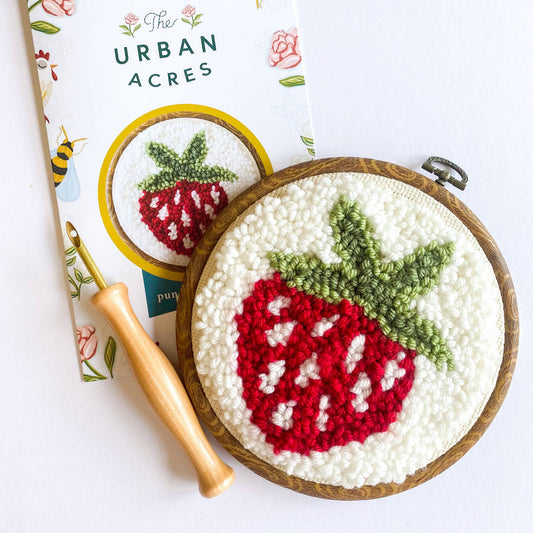 Strawberry Begin To Punch Needle Kit - homesewn