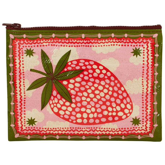 Strawberry Blue Q Zipper Pouch - homesewn