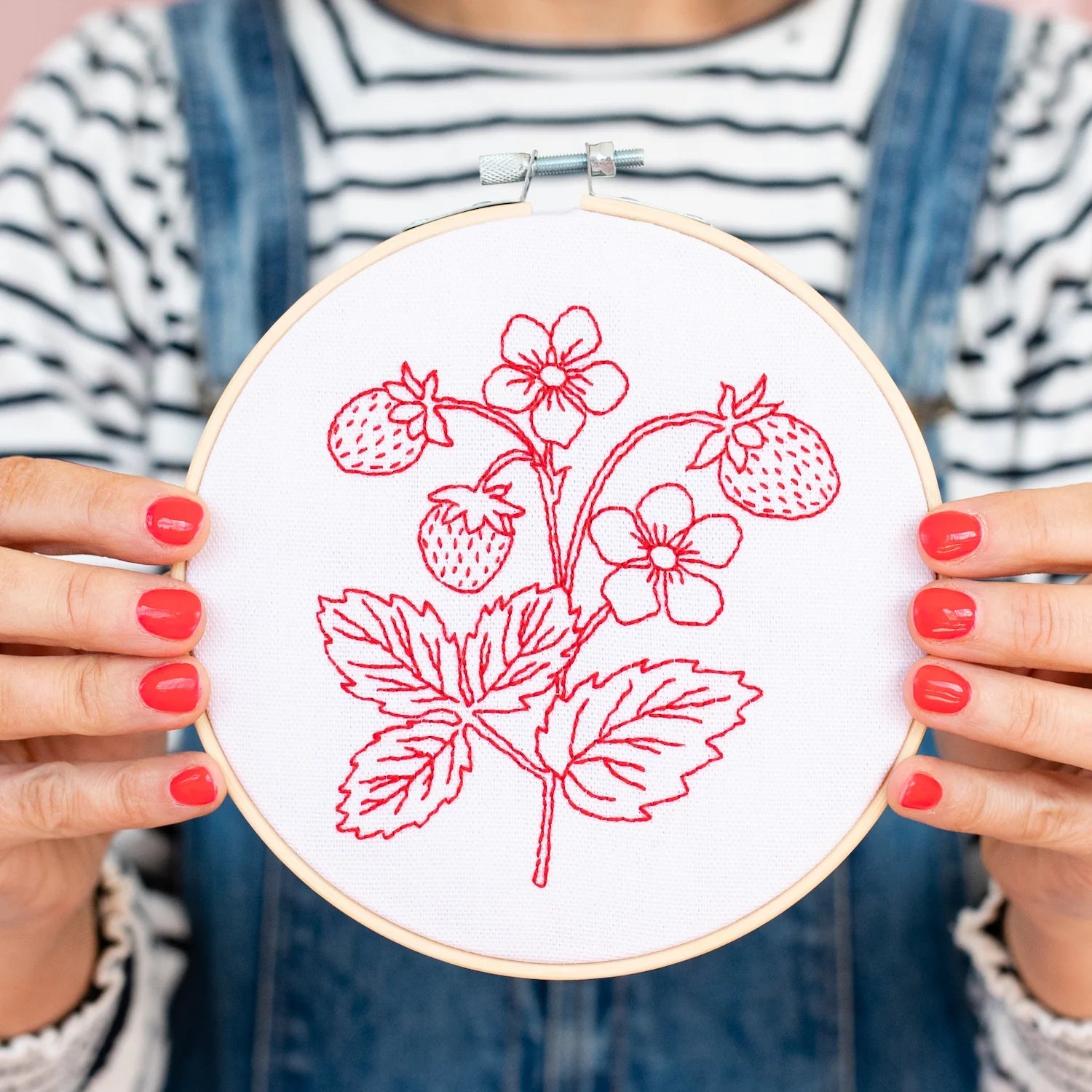 Strawberry Embroidery Hoop Kit - homesewn