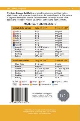 Stripe Crossing Quilt Pattern - homesewn