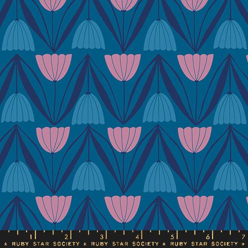 Tulips - Blue Raspberry - Endpaper - homesewn