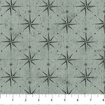 Vintage Compass - Green - Figo Quilting Cotton - homesewn