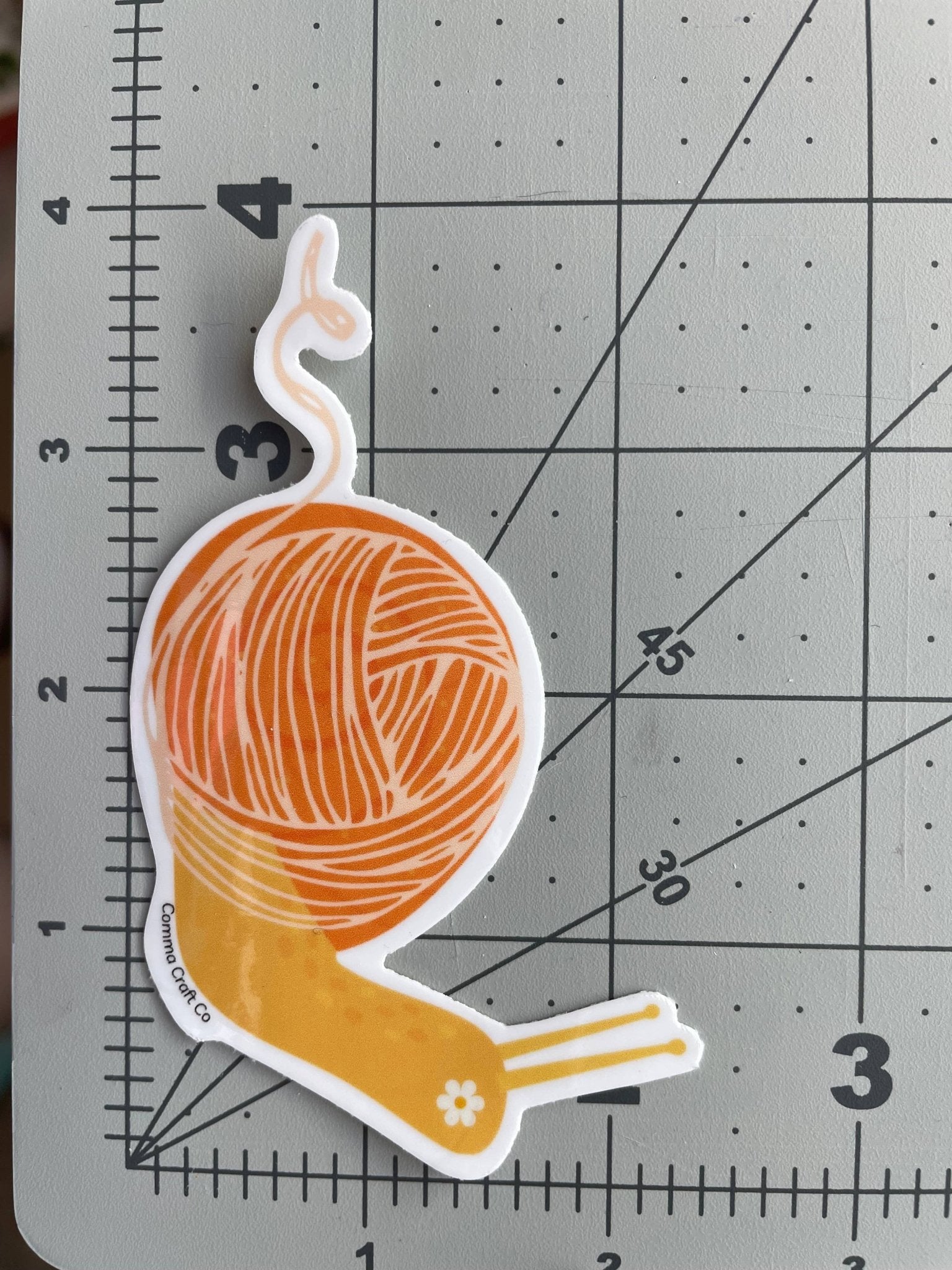 Vinyl Sticker - Yarn Snail Orange - Crochet Knitting - homesewn