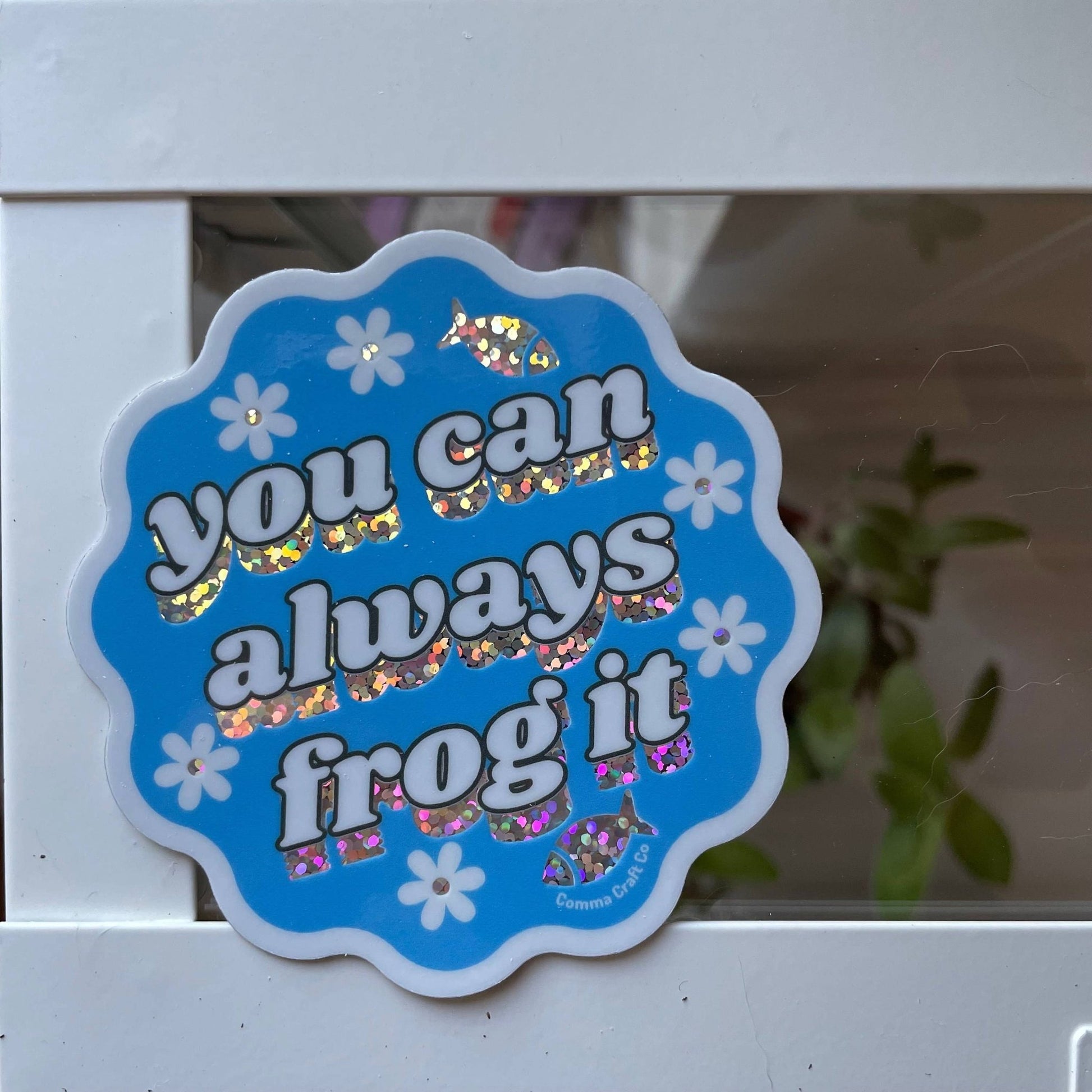 Vinyl Sticker - You Can Always Frog It - Yarn Colorful - homesewn