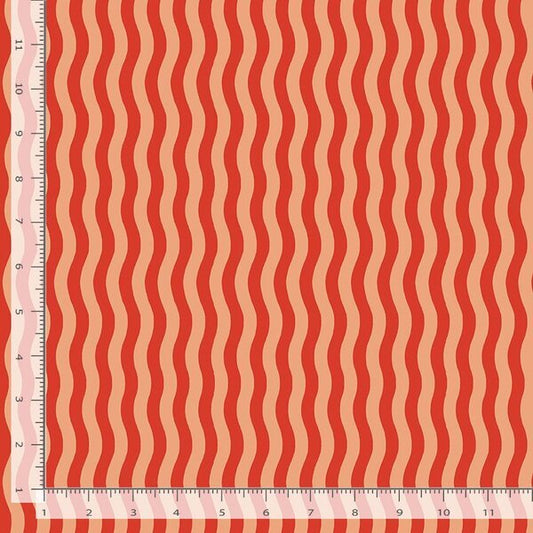 Wavy Stripe - Grenadine - homesewn