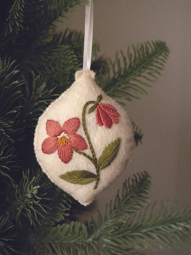 Winter Floral Ornaments Embroidery Kit - homesewn