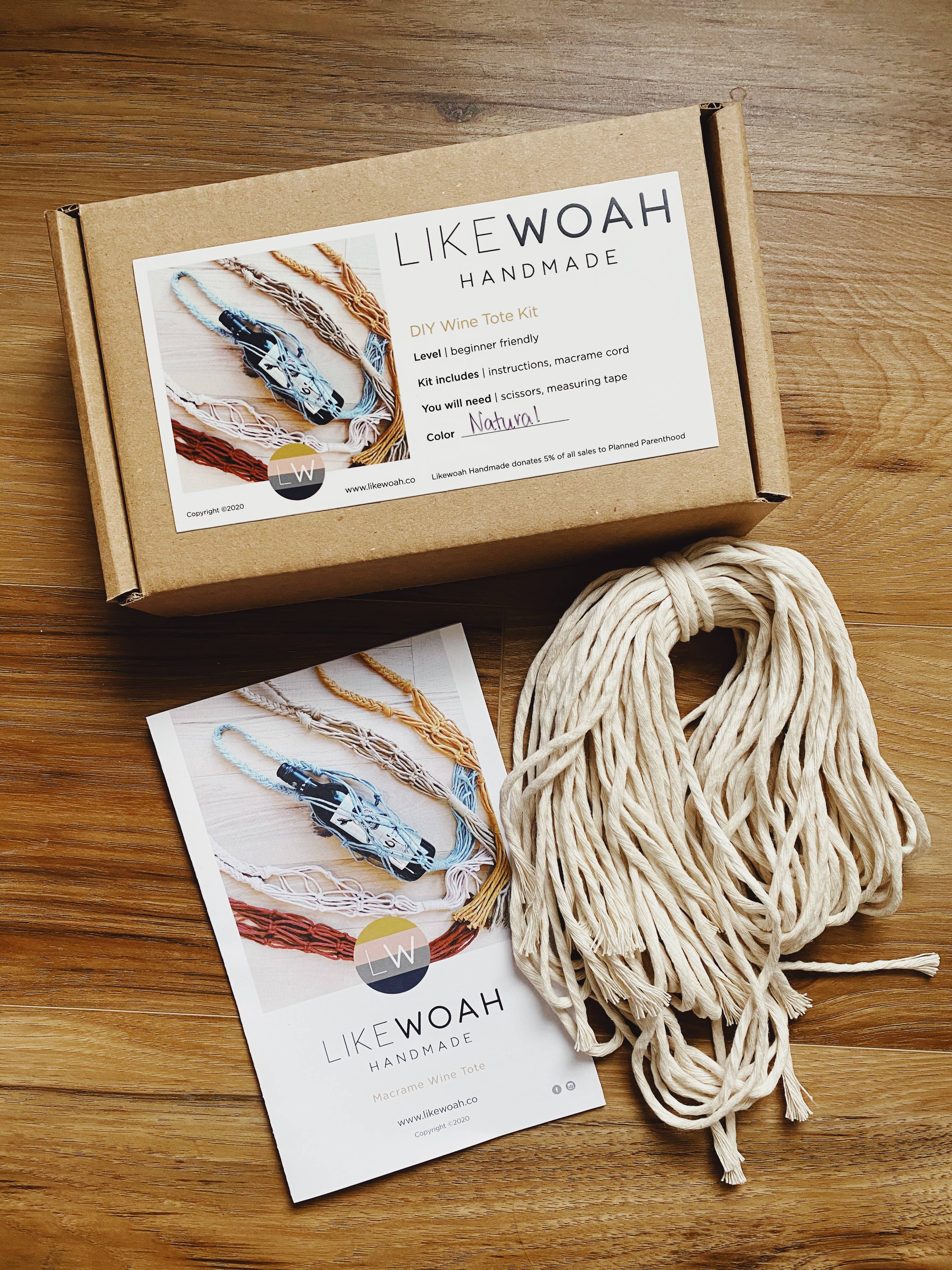 Buy Likewoah Handmade DIY Macrame Wine Tote Kit Online homesewn